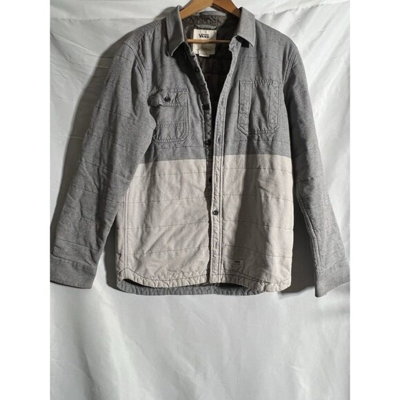 Vtg 2014 Vans Jacket Men's L Gray Cotton Blend Coat Shacket Barn Coat Skater U9 - Picture 1 of 7